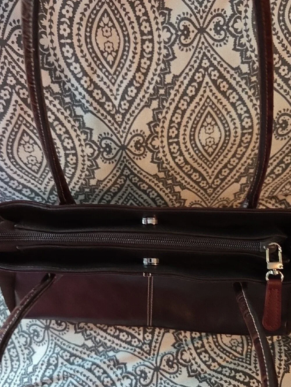 Franco Sarto Chocolate Brown Shoulder Bag with Buckle Detail